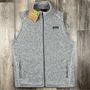 PATAGONIA Women’s Better Sweater Vest XL Slim Fit Birch White Embroidered Logo